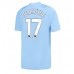 Manchester City Kevin De Bruyne #17 Kopio Koti Pelipaita 2023-24 Lyhyet Hihat